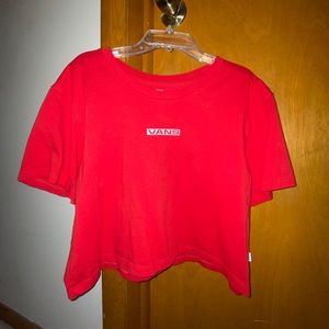 Red Vans crop t-shirt